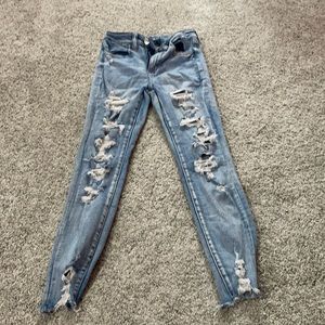 American eagle jeans ripped blue